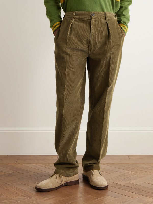 Games Tapered Pleated Cotton-Corduroy Trousers - FR Games Tapered Pleated Cotton-Corduroy Trousers - FR