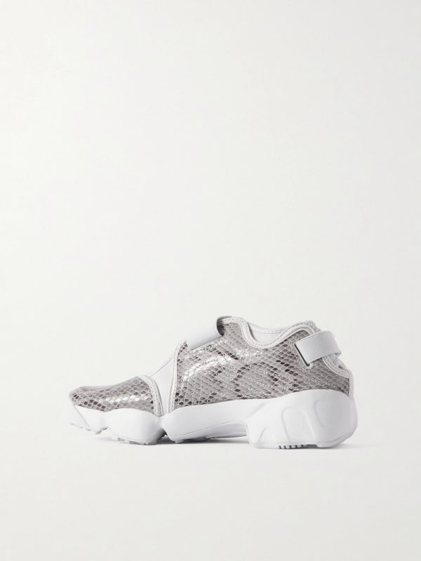 Air Rift's Split-Toe Snake-Effect Leather Sneakers - BK Air Rift's Split-Toe Snake-Effect Leather Sneakers - BK