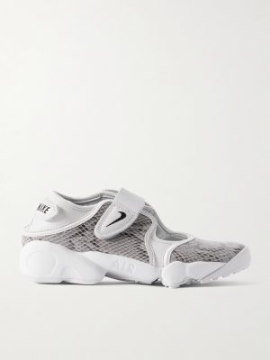 Air Rift's Split-Toe Snake-Effect Leather Sneakers