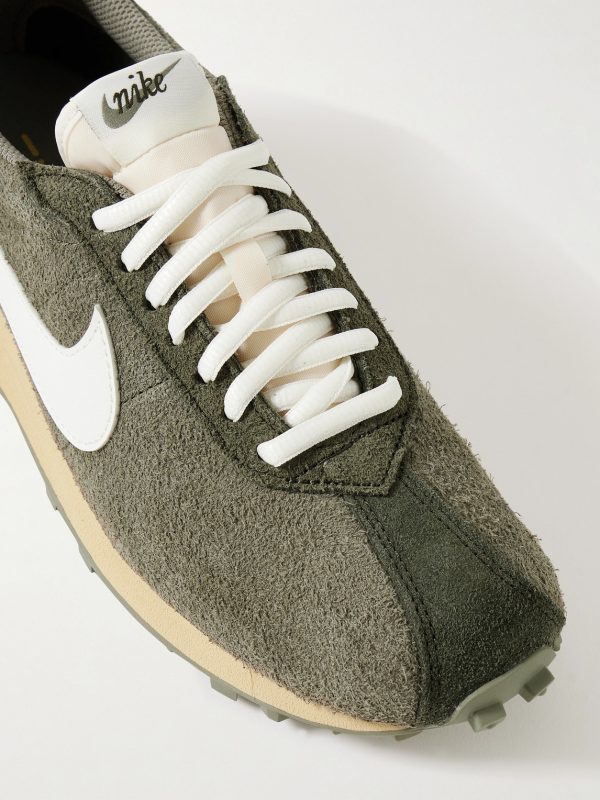 LD-1000 Leather-Trimmed Brushed-Suede Sneakers - CU