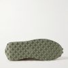 LD-1000 Leather-Trimmed Brushed-Suede Sneakers - E1