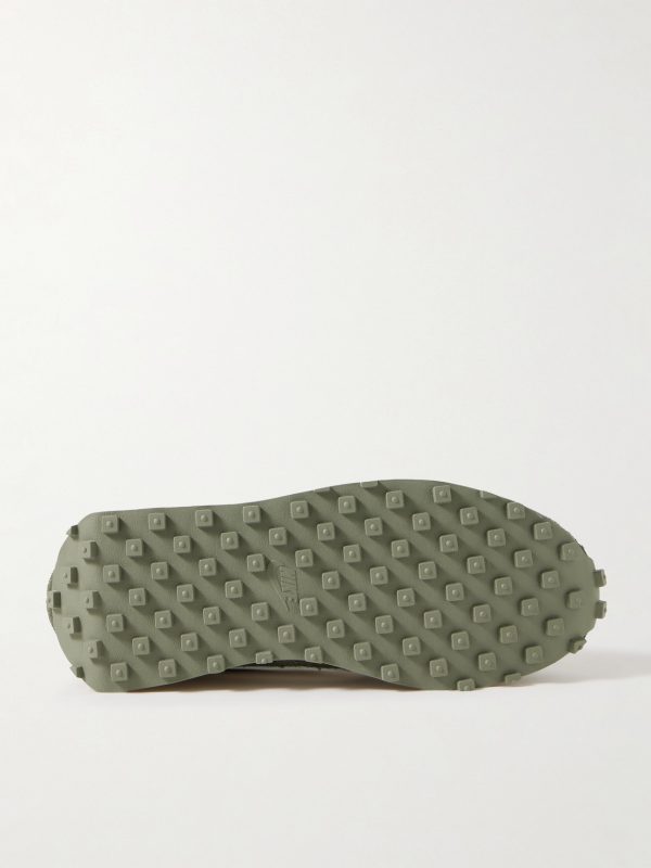 LD-1000 Leather-Trimmed Brushed-Suede Sneakers - E1