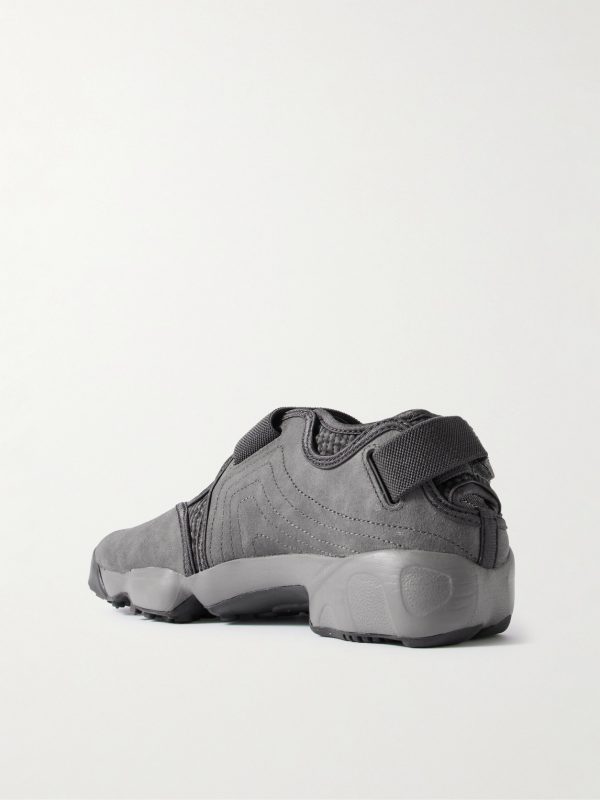 Air Rift Split-Toe Mesh-Trimmed Suede Sneakers - BK