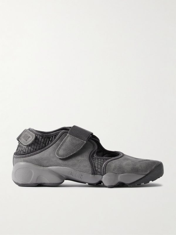 Air Rift Split-Toe Mesh-Trimmed Suede Sneakers