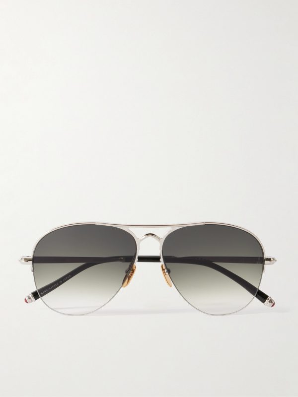 Amelia Aviator-Style Silver- and Gold-Tone Sunglasses Amelia Aviator-Style Silver- and Gold-Tone Sunglasses