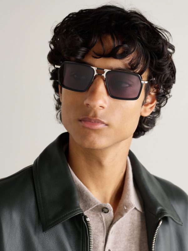 GT-R Aviator-Style Titanium and Acetate Sunglasses - OU