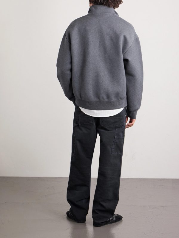 Alda Logo-Embroidered Cotton-Blend Zip-Up Sweatshirt - BK Alda Logo-Embroidered Cotton-Blend Zip-Up Sweatshirt - BK