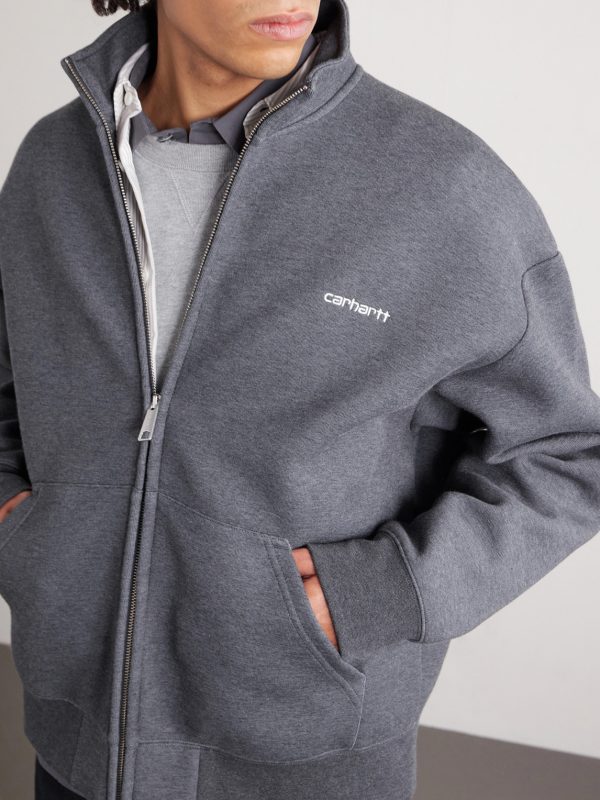 Alda Logo-Embroidered Cotton-Blend Zip-Up Sweatshirt - CU Alda Logo-Embroidered Cotton-Blend Zip-Up Sweatshirt - CU