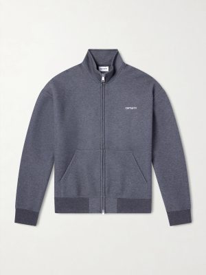 Alda Logo-Embroidered Cotton-Blend Zip-Up Sweatshirt Alda Logo-Embroidered Cotton-Blend Zip-Up Sweatshirt