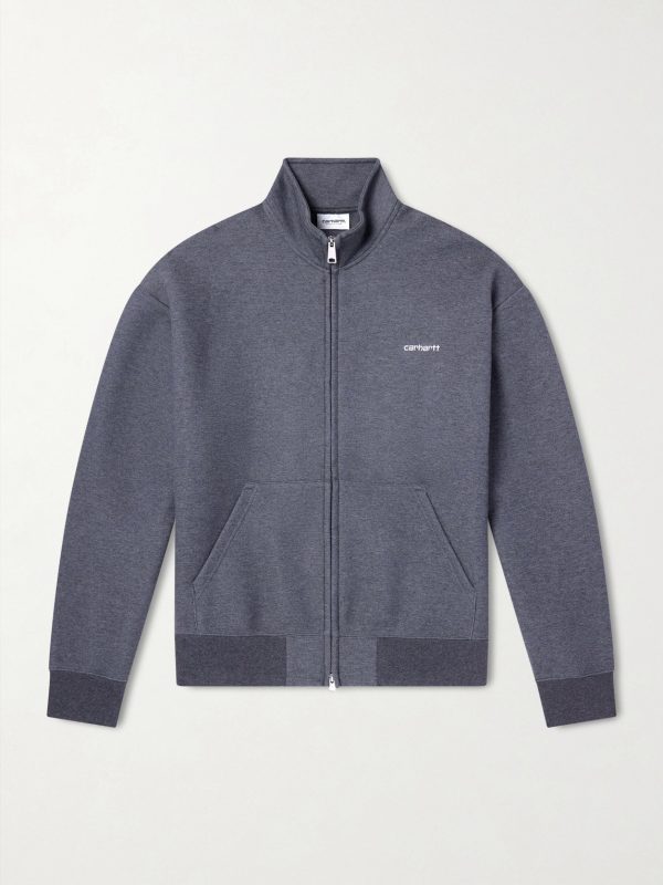 Alda Logo-Embroidered Cotton-Blend Zip-Up Sweatshirt Alda Logo-Embroidered Cotton-Blend Zip-Up Sweatshirt