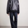 Double-Knee Distressed Straight-Leg Organic Jeans - BK