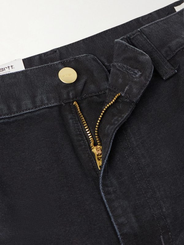 Double-Knee Distressed Straight-Leg Organic Jeans - E1