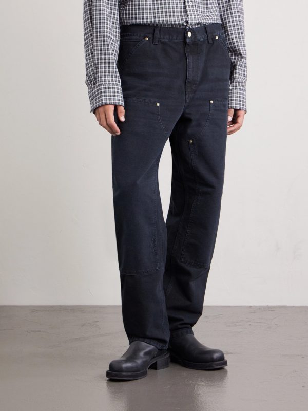 Double-Knee Distressed Straight-Leg Organic Jeans - FR