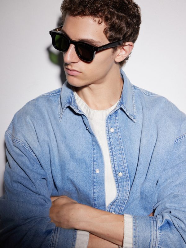 Devaux Round-Frame Acetate Sunglasses - BK