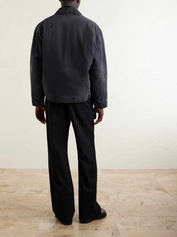 Detroit Logo-Appliquéd Padded Denim Jacket - BK Detroit Logo-Appliquéd Padded Denim Jacket - BK