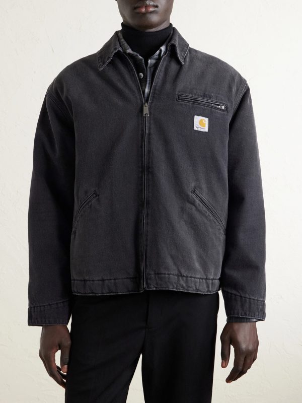 Detroit Logo-Appliquéd Padded Denim Jacket - FR Detroit Logo-Appliquéd Padded Denim Jacket - FR