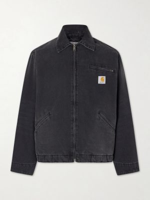 Detroit Logo-Appliquéd Padded Denim Jacket