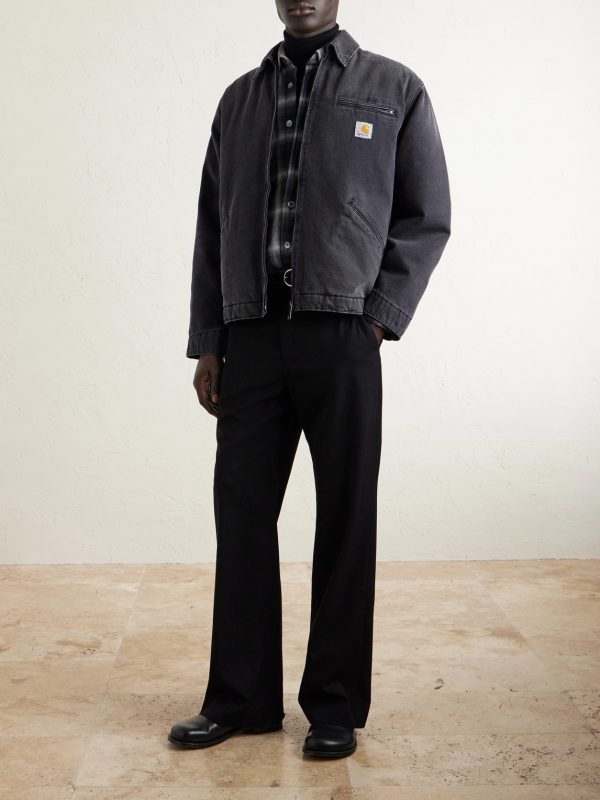 Detroit Logo-Appliquéd Padded Denim Jacket - OU Detroit Logo-Appliquéd Padded Denim Jacket - OU