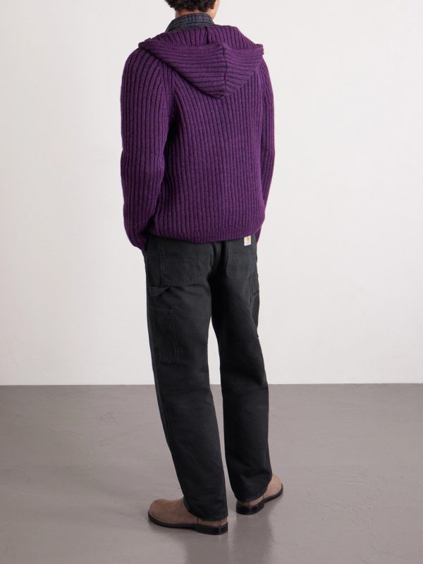 Single Knee Straight-Leg Cotton-Canvas Trousers - BK