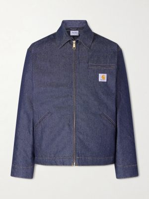 Detroit Logo-Appliquéd Padded Denim Jacket