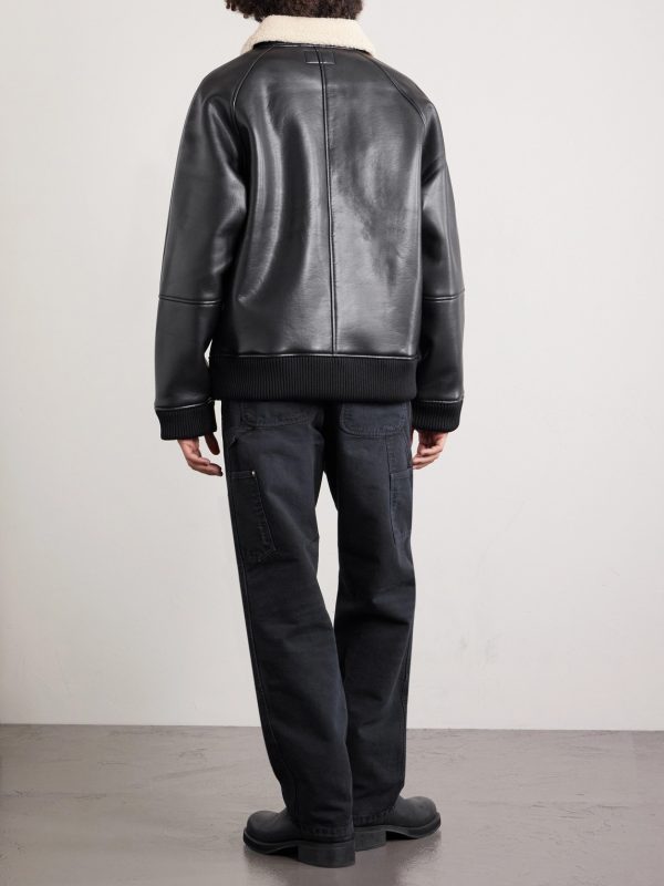 Shepton Plush-Trimmed Logo-Appliquéd Jacket - BK Shepton Plush-Trimmed Logo-Appliquéd Jacket - BK