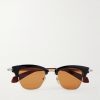 Sartre D-Frame Acetate and Silver-Tone Sunglasses