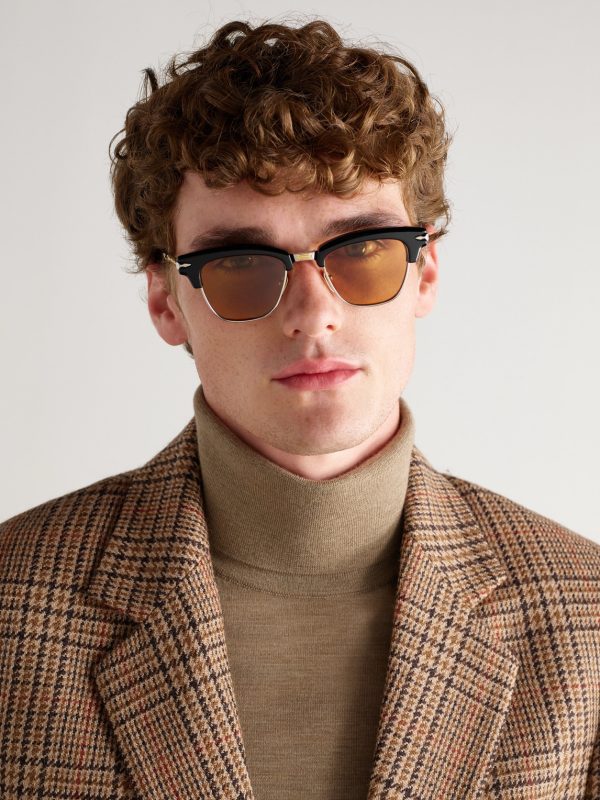 Sartre D-Frame Acetate and Silver-Tone Sunglasses - OU