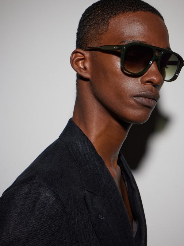 Leonard Aviator-Style Acetate Sunglasses - BK Leonard Aviator-Style Acetate Sunglasses - BK