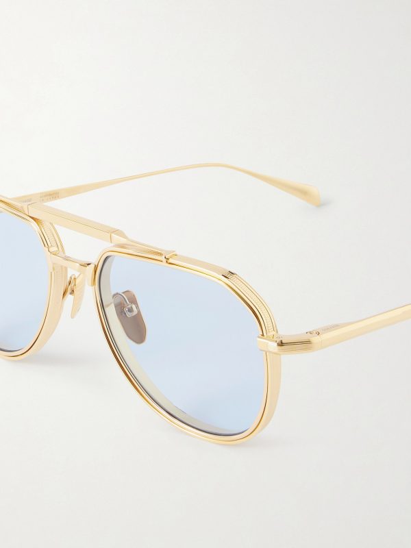 Commander Aviator-Style Gold-Tone Sunglasses - CU Commander Aviator-Style Gold-Tone Sunglasses - CU