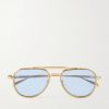 Commander Aviator-Style Gold-Tone Sunglasses Commander Aviator-Style Gold-Tone Sunglasses