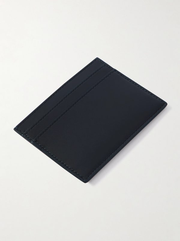 Logo-Print Leather Cardholder - BK