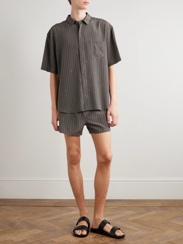 Striped Silk Crepe de Chine Shirt - OU