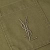 Logo-Embroidered Cotton and Linen-Blend Gabardine Overshirt - E1