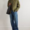 Logo-Embroidered Cotton and Linen-Blend Gabardine Overshirt - OU