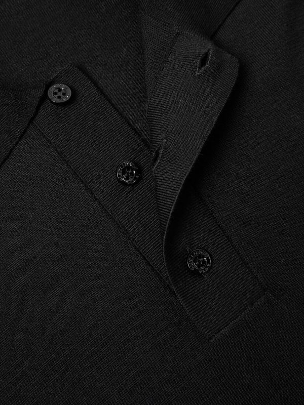 Cassandre Logo-Embroidered Wool Polo Shirt - CU Cassandre Logo-Embroidered Wool Polo Shirt - CU