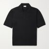 Cassandre Logo-Embroidered Wool Polo Shirt Cassandre Logo-Embroidered Wool Polo Shirt