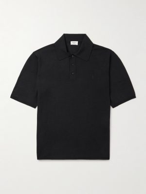 Cassandre Logo-Embroidered Wool Polo Shirt