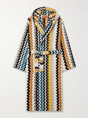 Curt Striped Cotton-Terry Jacquard Hooded Robe Curt Striped Cotton-Terry Jacquard Hooded Robe