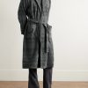 Chalk Striped Cotton-Terry Jacquard Hooded Robe - OU