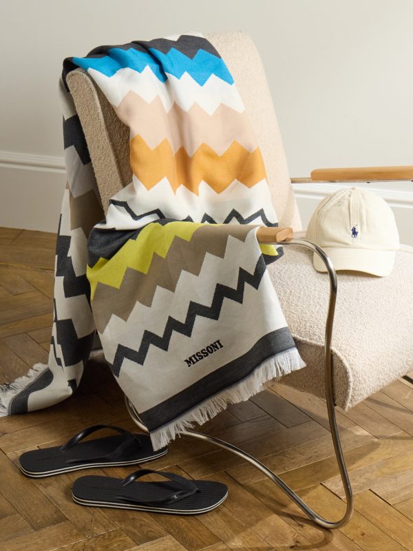 Fouta Fringed Striped Cotton-Jacquard Beach Towel - OU Fouta Fringed Striped Cotton-Jacquard Beach Towel - OU