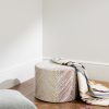 Island Outdoor Canvas-Trimmed Bouclé Ottoman - OU Island Outdoor Canvas-Trimmed Bouclé Ottoman - OU