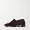 Le Loafer Monogram Logo-Appliquéd Suede Penny Loafers - BK Le Loafer Monogram Logo-Appliquéd Suede Penny Loafers - BK