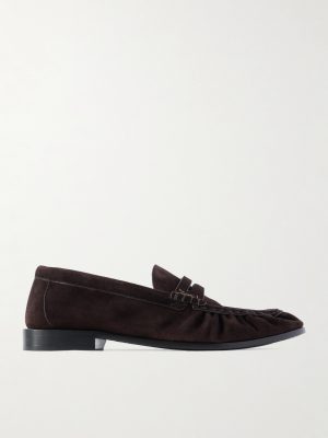 Le Loafer Monogram Logo-Appliquéd Suede Penny Loafers Le Loafer Monogram Logo-Appliquéd Suede Penny Loafers