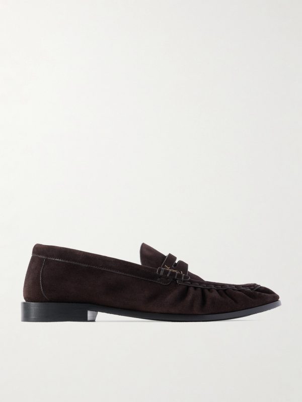 Le Loafer Monogram Logo-Appliquéd Suede Penny Loafers Le Loafer Monogram Logo-Appliquéd Suede Penny Loafers