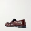 Le Loafer Monogram Logo-Appliquéd Eel Penny Loafers - BK Le Loafer Monogram Logo-Appliquéd Eel Penny Loafers - BK