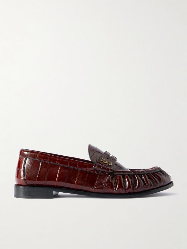 Le Loafer Monogram Logo-Appliquéd Eel Penny Loafers Le Loafer Monogram Logo-Appliquéd Eel Penny Loafers