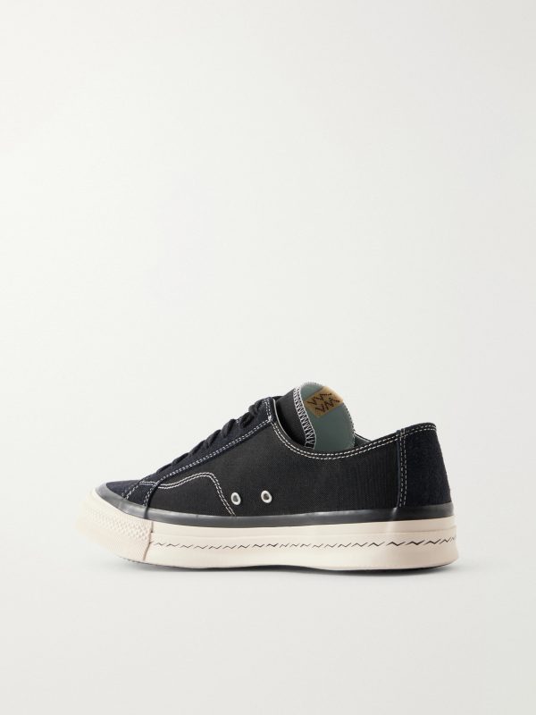 Nolan Suede-Trimmed Canvas Sneakers - BK Nolan Suede-Trimmed Canvas Sneakers - BK