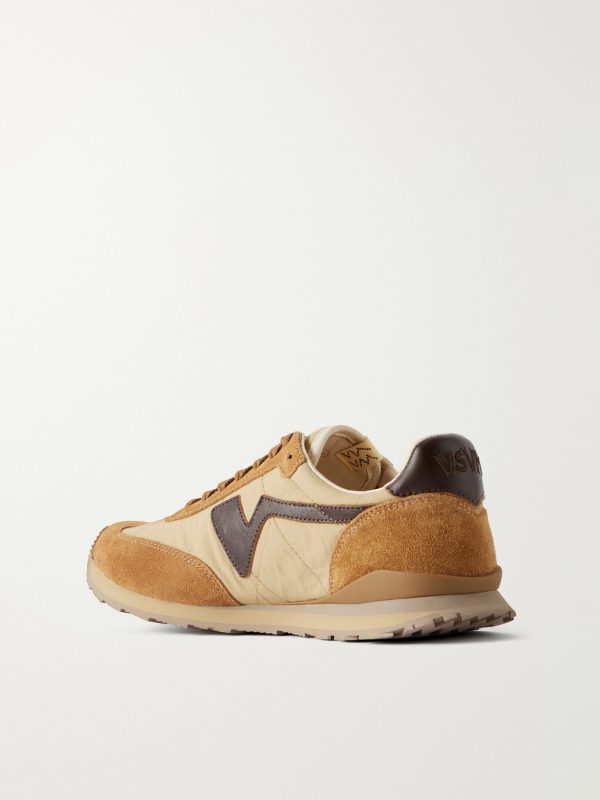FKT Runner Leather and Suede-Trimmed Canvas Sneakers - BK