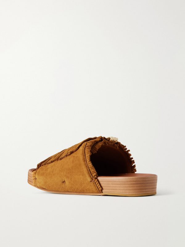 Christo Shaman Folk Suede Slides - BK Christo Shaman Folk Suede Slides - BK