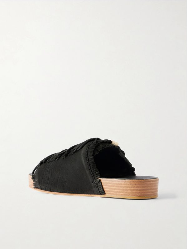 Christo Shaman Folk Fringed Suede Summer Shoes - BK Christo Shaman Folk Fringed Suede Summer Shoes - BK